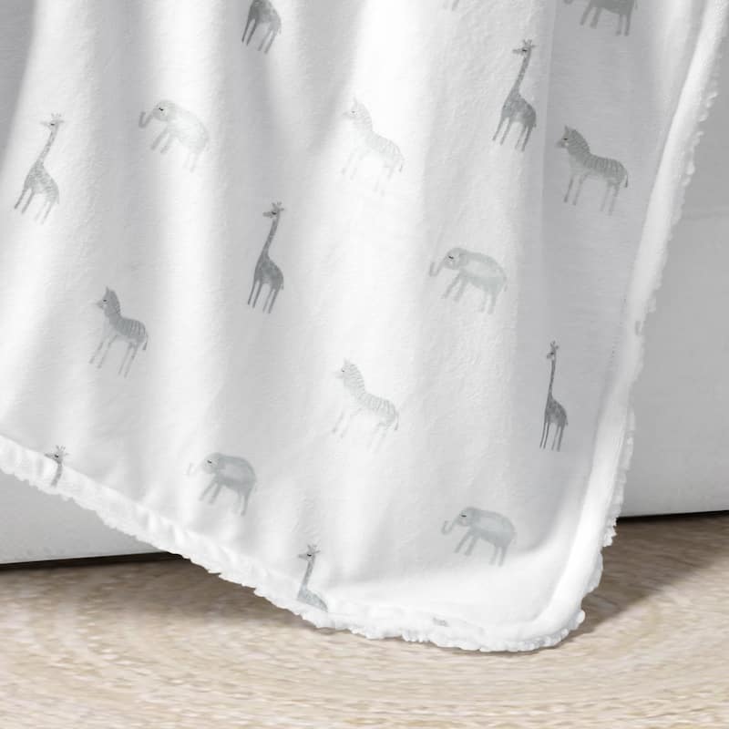 Lush Decor Baby Jungle Adventure Sherpa Blanket - 40"x30"