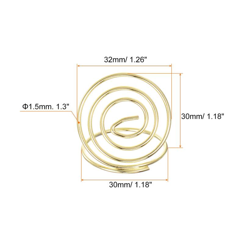 12pcs Table Number Holders 30mm Tall 30mm Base Width Mini Circle - Gold Tone