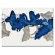 preview thumbnail 3 of 5, Designart "Gouache Sapphire on Gray" Modern Canvas Wall Art - Blue
