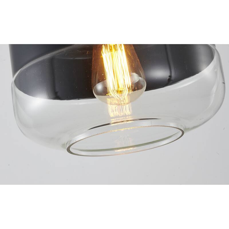 1-Light Matte Black Wall Sconce With A Clear Glass Shade