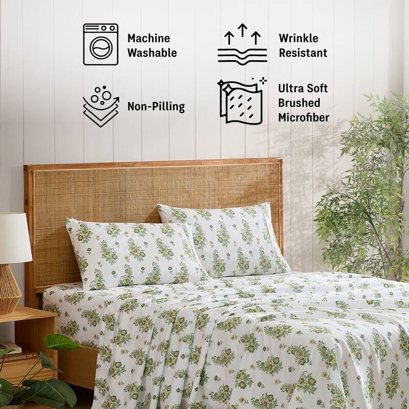 HLC.ME Floral Printed Ultra Soft Bed Sheets Set