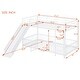 preview thumbnail 63 of 70, Metal Bunk Bed with Slide and Door, Twin Over Twin/Full Over Full Low Bunk Bedframe with Fence Guardrails and Ladder for 2 Kids