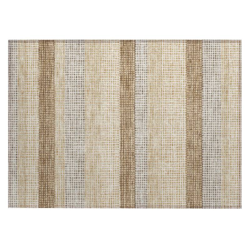 Machine Washable Indoor/ Outdoor Cabana Stripe Chantille Rug