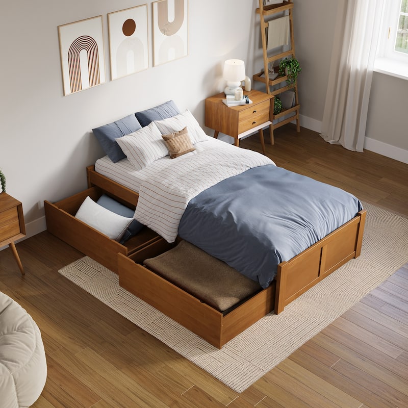 Concord Platform Bed with Footboard and Storage Drawers