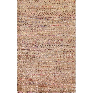 Abstract Moroccan Brown Foyer Area Rug Hand-knotted Jute Carpet - 2'0" x 3'0"