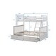 preview thumbnail 11 of 9, White Twin over Full Wood Bunk Bed with Storage Drawers and Ladder