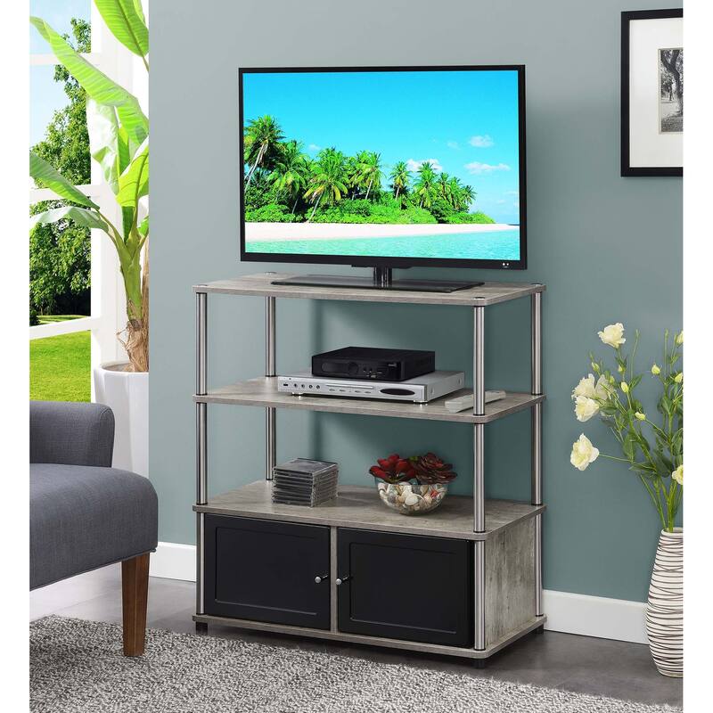 Convenience Concepts Designs2Go Highboy 40 inch TV Stand with Storage Cabinets and Shelves