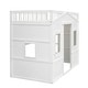 preview thumbnail 10 of 112, Solid Wood House Loft Bed with Window Design and Ladder, Twin/Full Size Playhouse Bed Loft Bed Frame with Guardrail for Kids