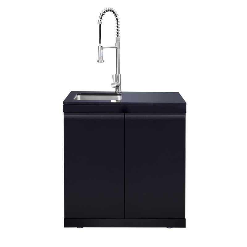 GDFStudio Viremont Stainless Steel Outdoor Kitchen Island Grill with 6 Burners, Refrigerator and Rotisserie