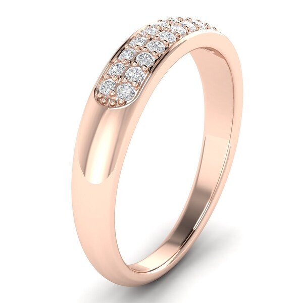 0.20 CTW Two-Row Prong Set Round Cut Diamond Wedding Band in 14kt