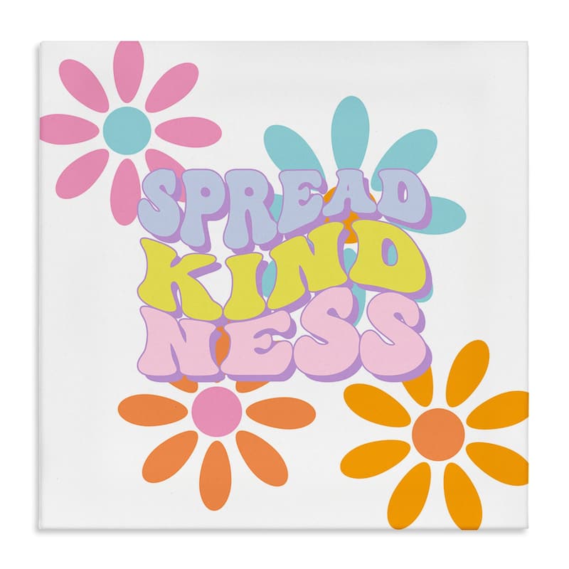 Stupell Groovy Spread Kindness Canvas Wall Art Design By Jesse Keith - 36 x 36