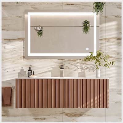 Eviva Dolce Vita 48 Blush Wall Mount Vanity with Solid Surface Integrated Sink