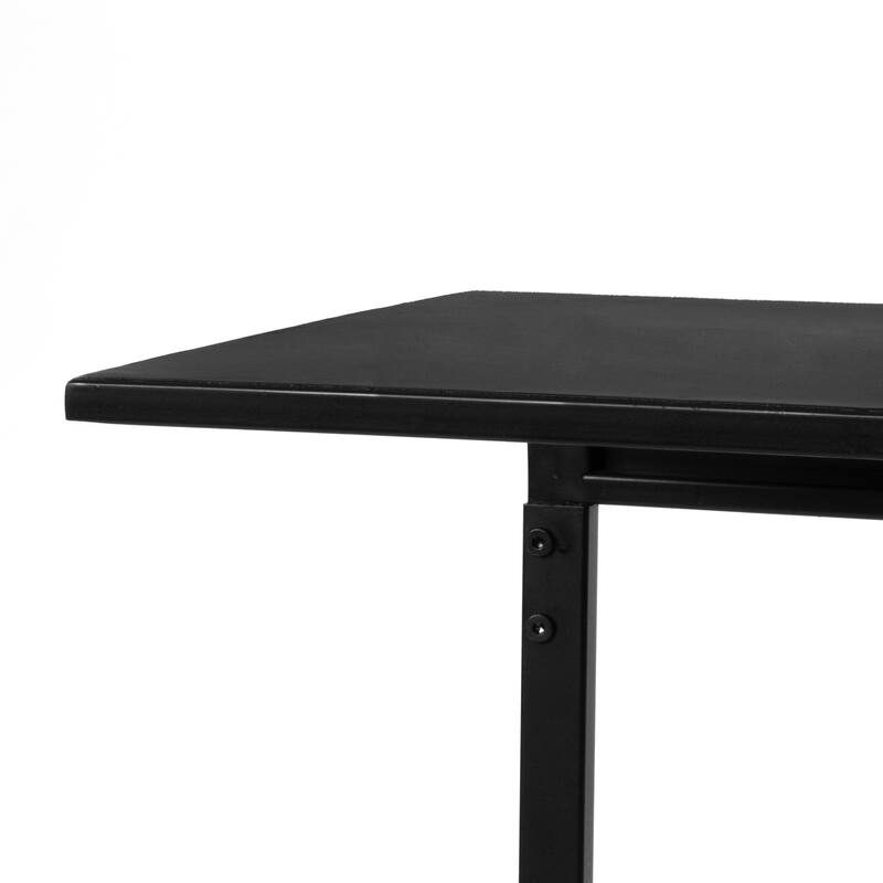 American Art Decor Black Portable, & Compact C-Shaped Desk