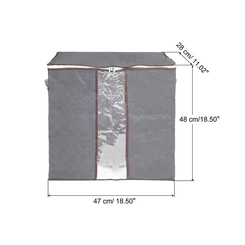 Clothes Storage Bag Foldable Storage Bin Closet Organizer 3pcs - Grey