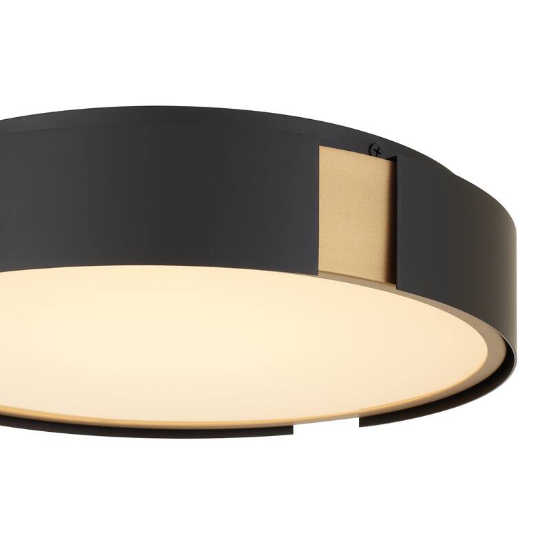 Ember 13" Matte Black Brass LED Flush Mount Ceiling Light