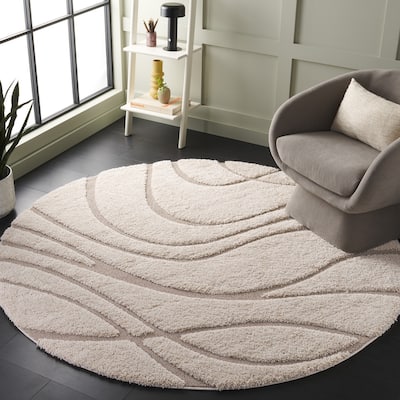 SAFAVIEH Florida Shag Sigtraud Abstract Waves 1.2-inch Thick Rug
