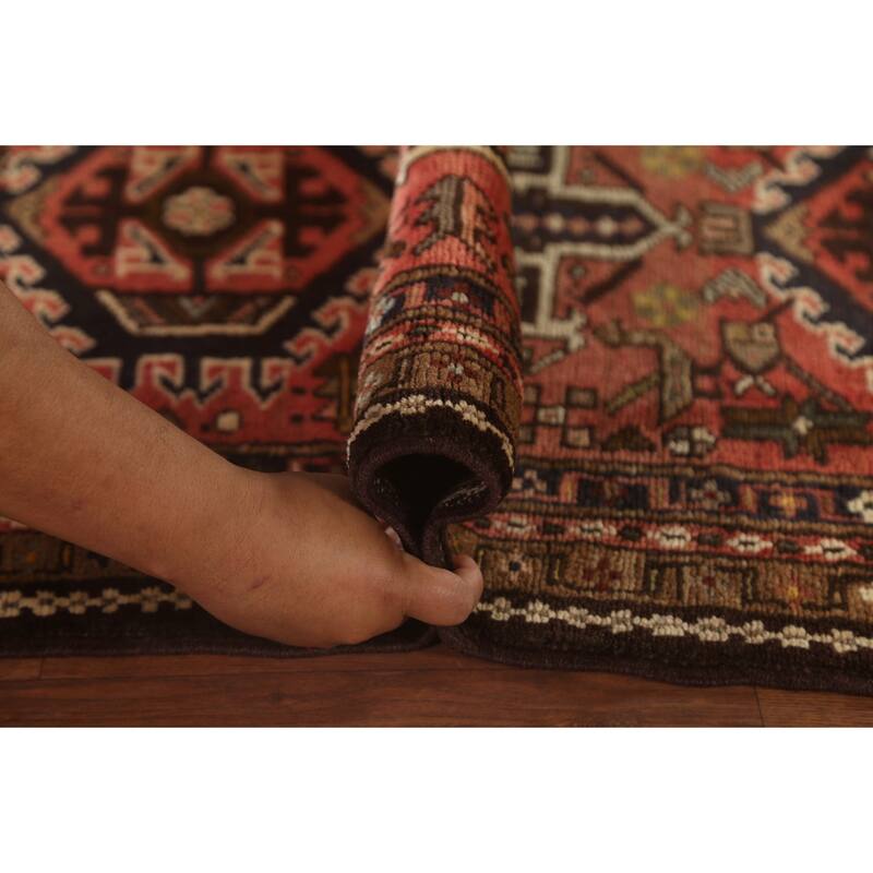 Tribal / Geometric Gharajeh Persian Runner Rug Handmade Wool Carpet - 2'5" x 9'6"