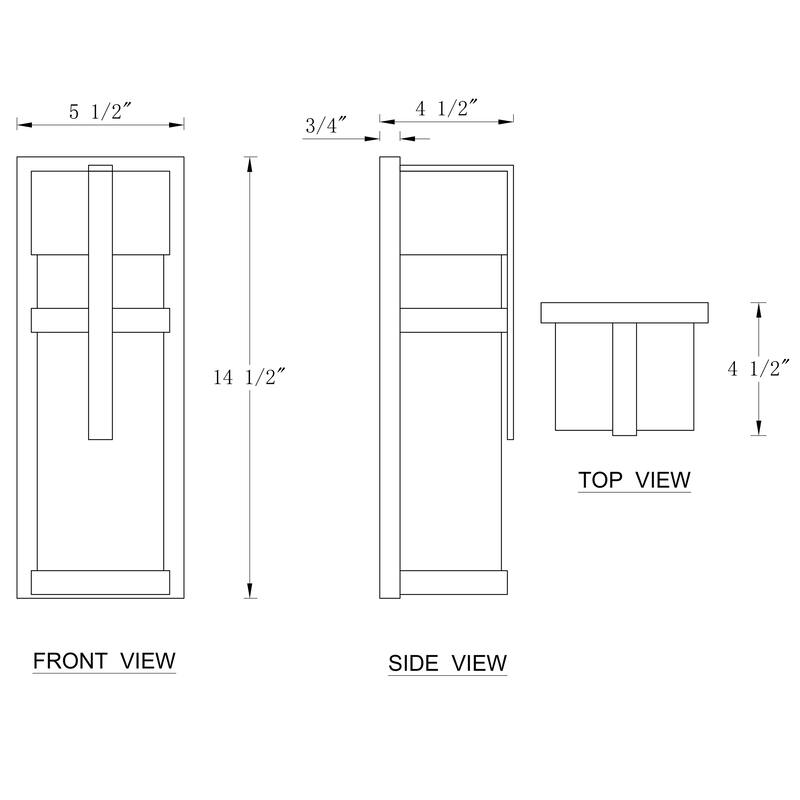 C Cattleya 2-Pack Modern Matte Black Outdoor Wall Lanterns with Clear Tempered Glass