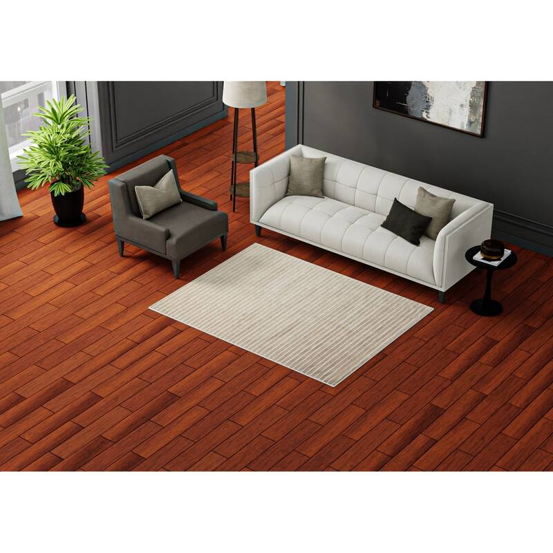 Bashian Brentwood Beige Contemporary Area Rug