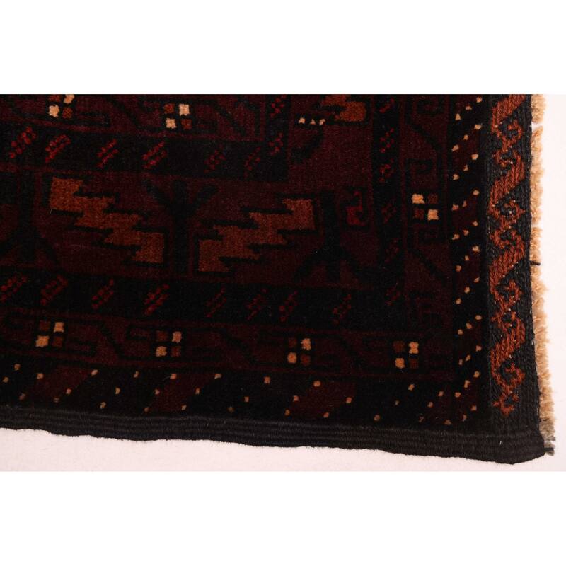 ECARPETGALLERY Hand-knotted Teimani Black, Dark Red Wool Rug - 4'2 x 6'5