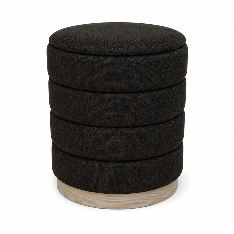 Aria Home Modern Cylinder Ottoman with Hidden Storage Upholstery Seat - Chocolate
