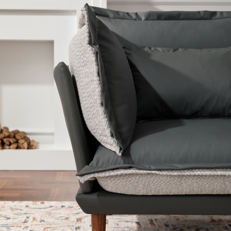 Dual-Texture Chenille Lounge Chair with Adjustables