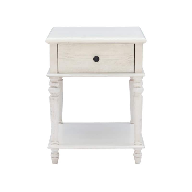 Linon Jowin Classic Wood Side Table with Storage