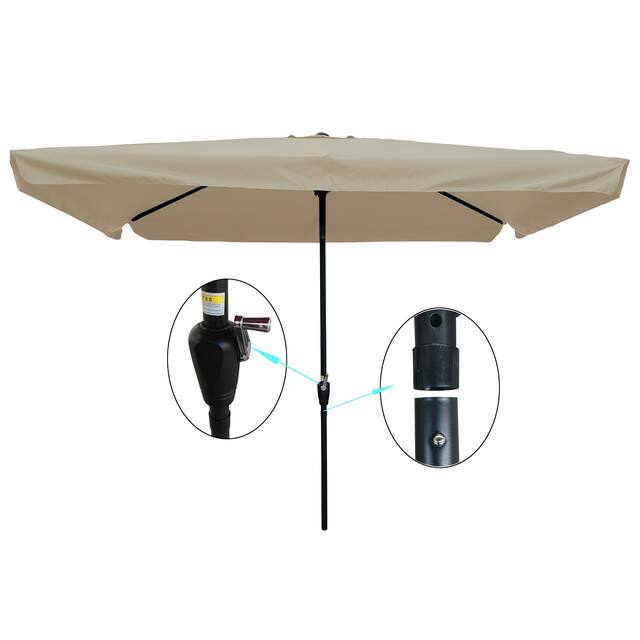 10 x 7' Outdoor Patio Market Umbrella with Push Button Tilt and Crank