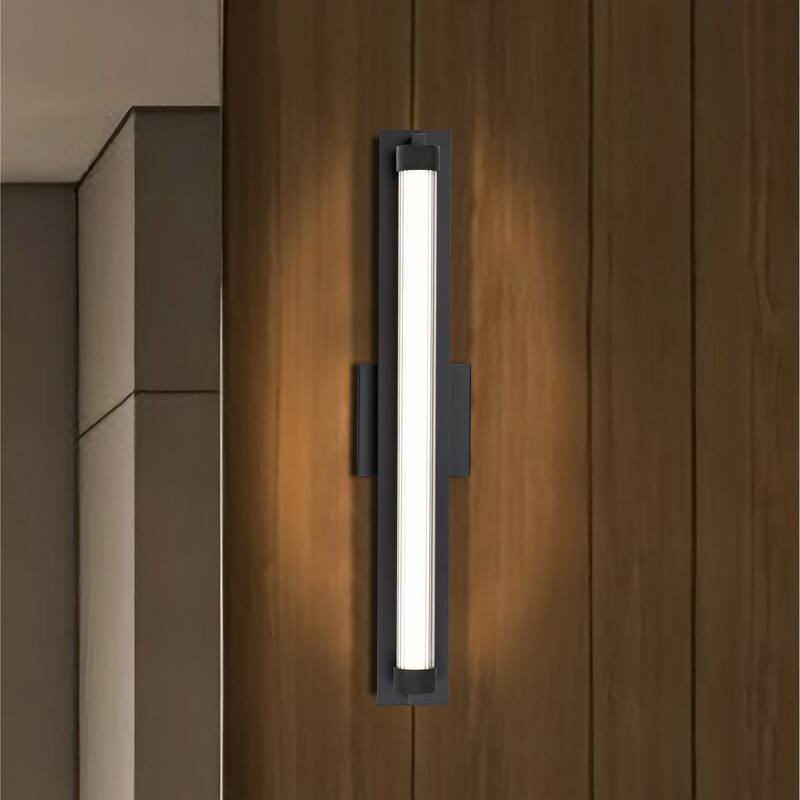 Larissa 24 Inch LED Vanity 3000K CCT Black Finish Opaque Glass