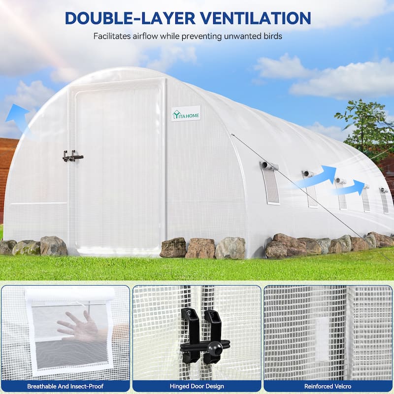 Moasis Greenhouse with Reinforced Steel Frame PE Cover