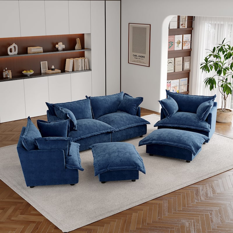 Double Layer Cushion Comfy Cloud Modular Sectional Sofa Set
