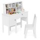 preview thumbnail 2 of 1, Study Desk and Chair Set for Kids with Ample Storage Space - 31" x 13.5" x 36" White