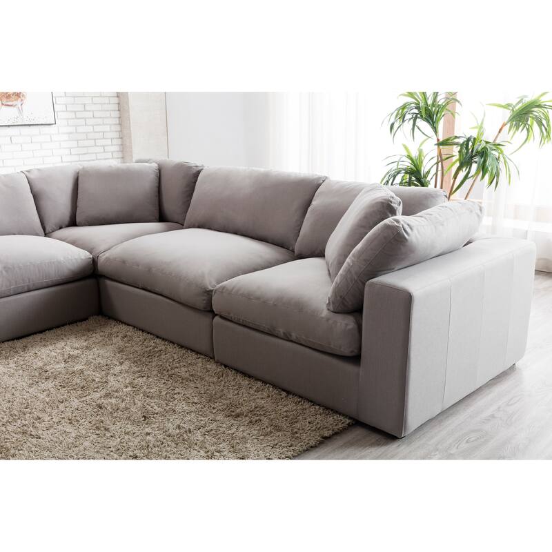 Roundhill Furniture Rivas Contemporary Feather Fill 8-Piece Modular Sectional Sofa