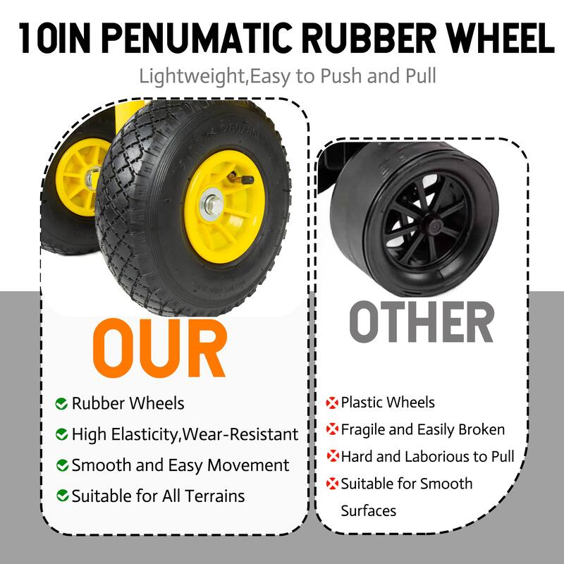 Beach Cart Collapsible Wagon 9.85"All-Terrain Wheels,Heavy Duty Garden Cart with Rod Holders,Umbrella Holder and Storage Pockets