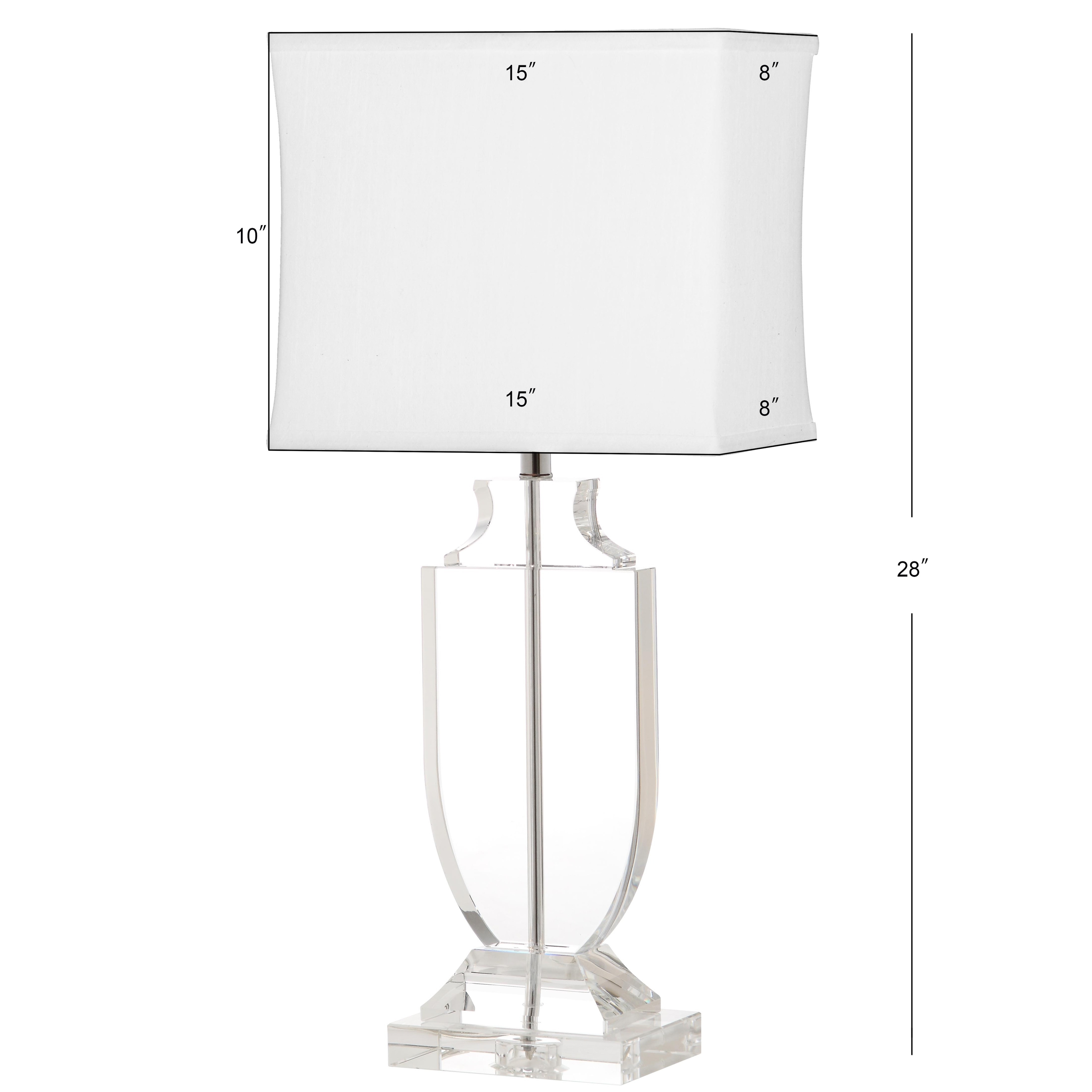 SAFAVIEH Lighting 26 inch Deirdre White Shade Crystal Urn Table Lamp 12 x12 x28 On Sale Bed Bath Beyond 8353211