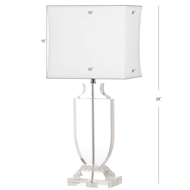 SAFAVIEH Lighting Caprice 26-inch White Shade Crystal Urn Table Lamp - 12"x12"x28" - 12Wx12Dx28H