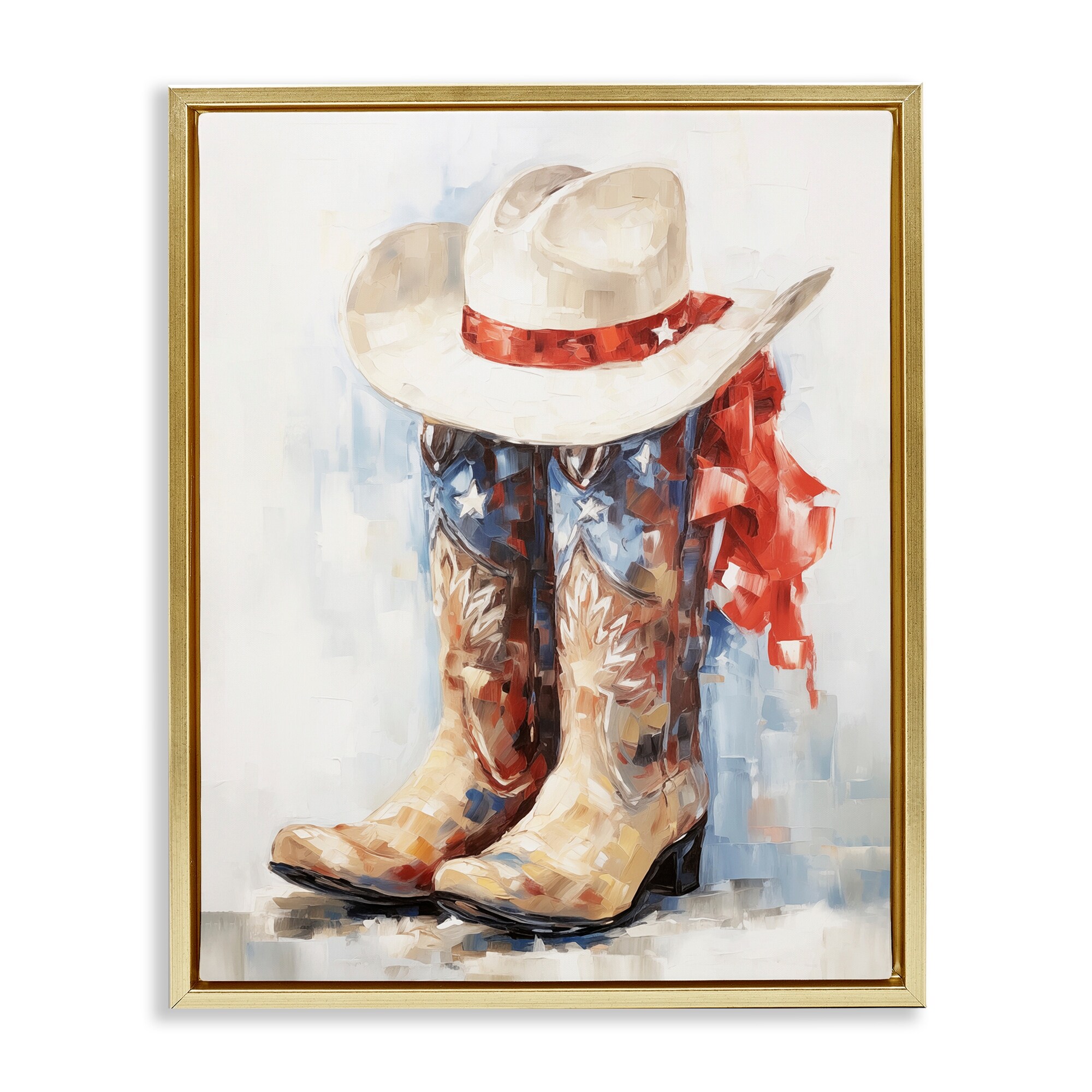 Stupell Patriotic Cowboy Boots Framed Floater Canvas Wall Art Design By Arlington Prints