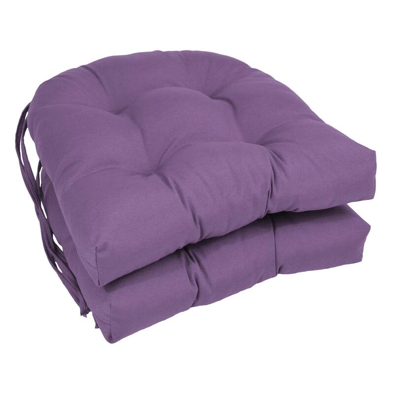 16-inch U-Shaped Indoor Twill Chair Cushions (Set of 2, 4, or 6) - 16" x 16" - Set of 2 - Grape