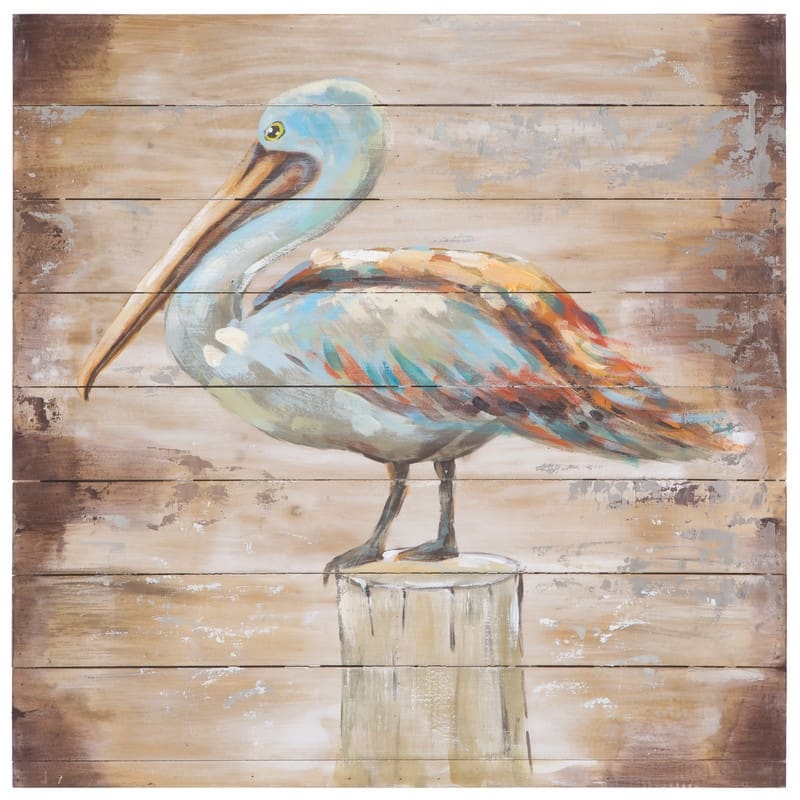 Yosemite Home Decor Rustic and Winged Original Hand-Painted Wall Art - Multi-Color