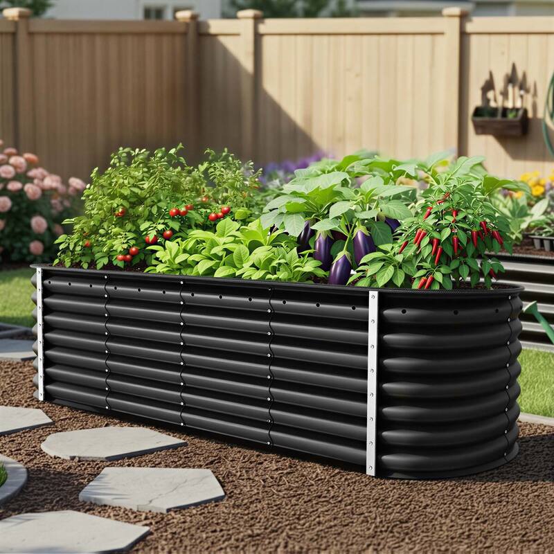 Moasis Oval Metal Outdoor Raised Garden Bed