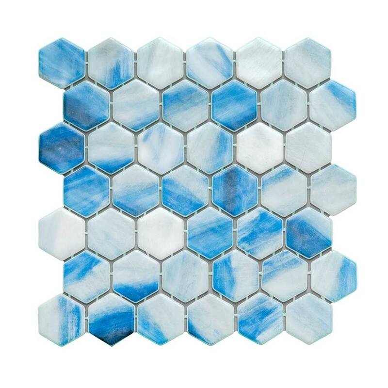 The Tile Life Eterna Hex 2x2 Glass Mosaic Floor, Backsplash & Wall Tile