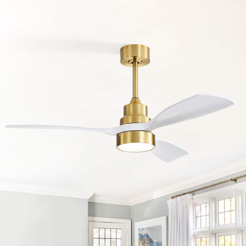 Sofucor 48"/52" Indoor Wood Ceiling Fan Light with Remote, Integrated Light Optional