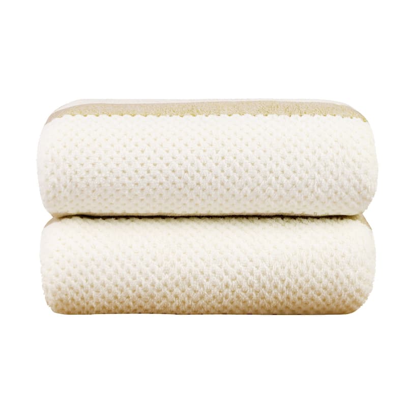 Waffle Stripe Bath Towels 30" x 60" - Brown