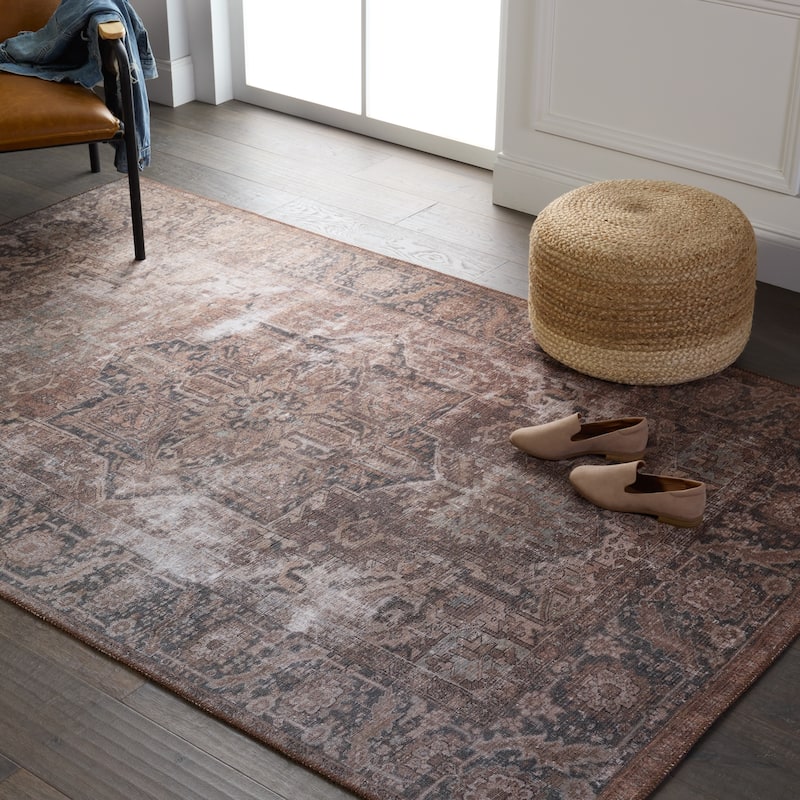 Minita Machine Washable Medallion Area Rug