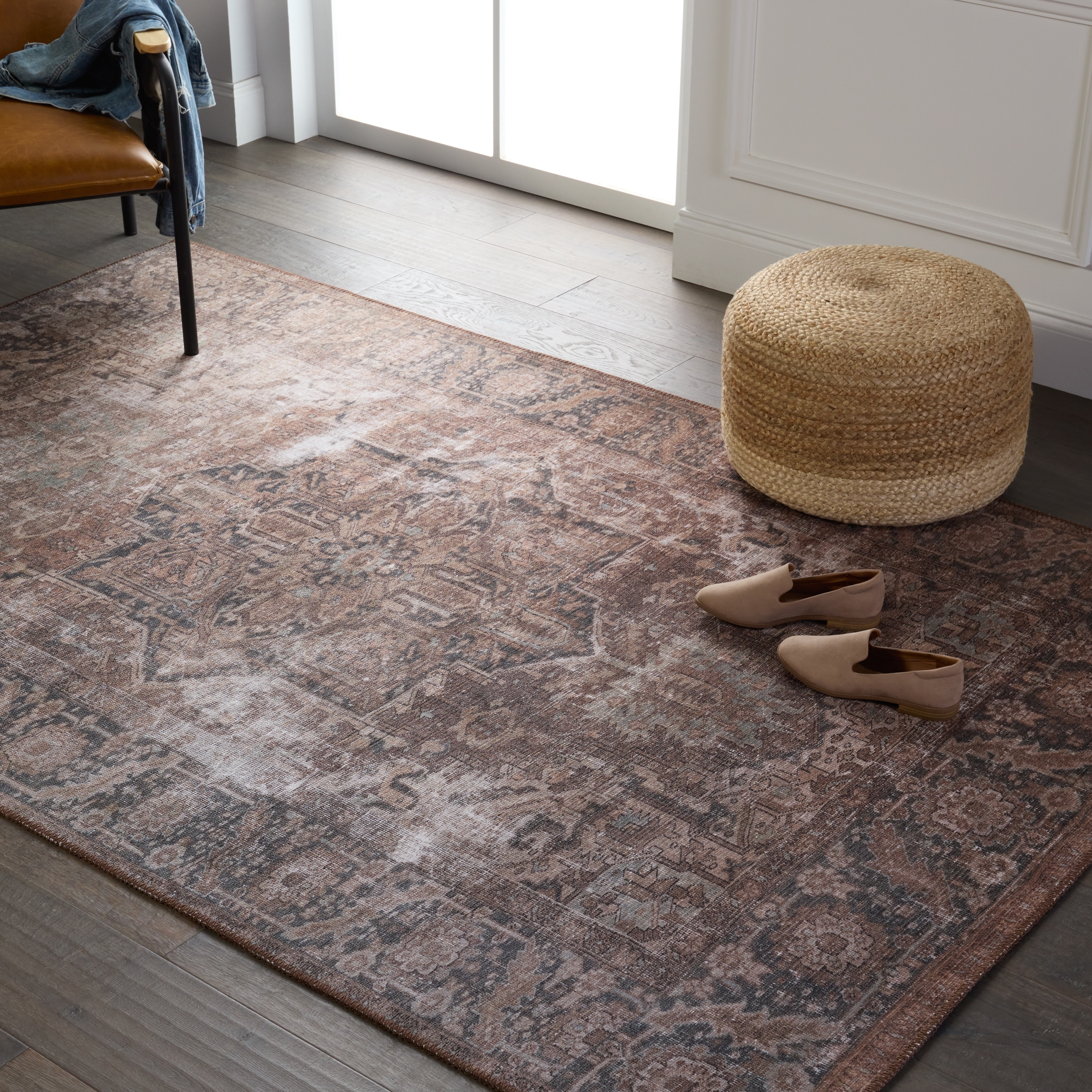 Minita Machine Washable Medallion Area Rug