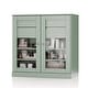 preview thumbnail 24 of 47, Palace Imports 100% Solid Wood Short Clear Glass Bathroom Storage Cabinet with 2 Drawers, 32" W x 35.75" H