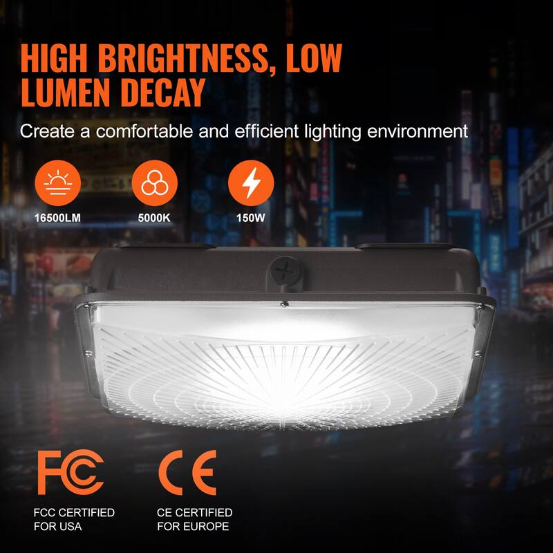 LED Canopy Lights, Daylight Commercial Industrial Outdoor Canopy Lights, Surface Mount Ceiling Lighting