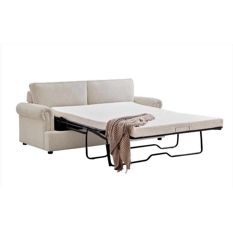 US Pride Furniture Viviana 76 inch Polyester Cushion Back Sofa Bed