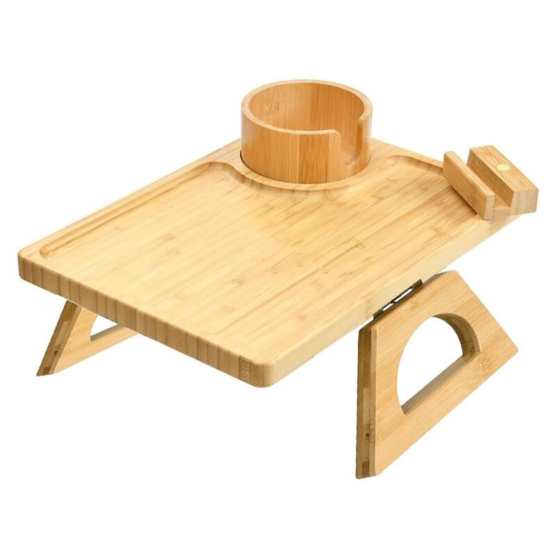 Bamboo Couch Arm Table - 9.4"L x 3.5"W x 13.2"H - Natural