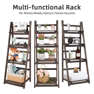 ARTLOGE Ladder Shelf,4-Tier Bookshelf, Storage Rack, Plant Rack Living Room, Home Office, Kitchen, Bedroom, Industrial Style